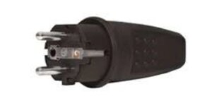 Вилка прямая c/з каучук 16А 250В IP44 (еврослот)