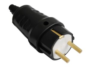 Вилка штепсельная с з/к каучук (В16-362) IP20 (BYLECTRICA)