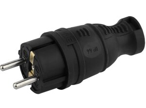 V8-B-IP44 ЭРА Вилка каучуковая з/з прямая 16A IP44 черная