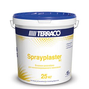 Базовая шпатлевка для механизированного нанесения Terraco Sprayplaster acrilic BC interior ВЕДРО 25 кг