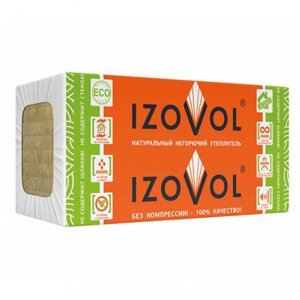 Плита минераловатная Izovol СТ-50 50 мм 1200х600 мм 8 плит 5,76 м2 0,288 м3 24 уп/пал