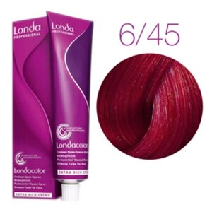 Londa Color стойкая крем-краска, 6/45 темный блонд медно-красный, 60мл