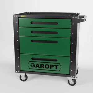 Gt4. green Тележка инструментальная Garopt 4 ящика ЗЕЛЕНАЯ, Серия "Low-cost"
