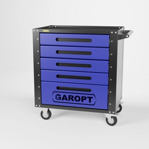 Gt5. blue Тележка инструментальная Garopt 5 ящиков СИНЯЯ, Серия "Low-cost"