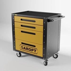 Gt4. yell Тележка инструментальная Garopt 4 ящика ЖЕЛТАЯ, Серия "Low-cost"