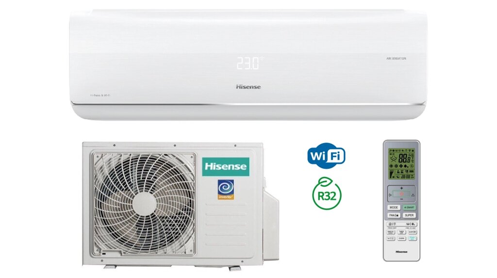 Кондиционер Hisense Air Sensation Superior DC Inverter AS-10UW4RXVQF00G/AS-10UW4RXVQF00W + функция Бризер Сплит-система от компании Сплит-Настрой - фото 1