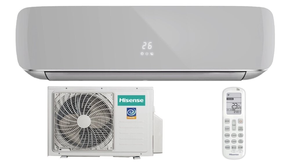 Кондиционер Hisense SILVER CRYSTAL SUPER DC Inverter AS-10UW4RVETG01(S) Сплит-система от компании Сплит-Настрой - фото 1