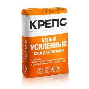 Крепс Усиленный клей для плитки белый 25кг (56 шт)