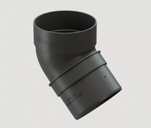 Колено трубы 45 градусов DOCKE Standard, серый