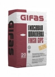 GIFAS Шпаклевка гипсовая финишная Finish Gips, 20кг/56 шт