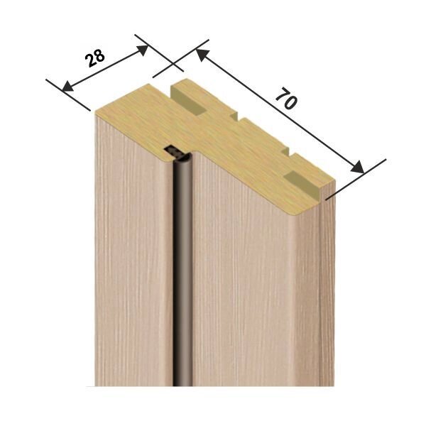 Короб с уплотнителем 2.4 (ДУБ БЕЛЕНЫЙ) телескоп от компании Двери Белорусии - фото 1