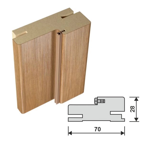 Короб с уплотнителем дуб золотой от компании Двери Белорусии - фото 1