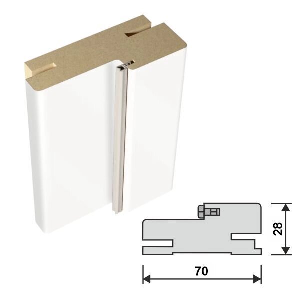 Короб с уплотнителем эмалит белый (матовый) от компании Двери Белорусии - фото 1