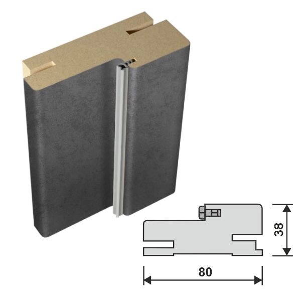 Короб с уплотнителем муар темно-серый от компании Двери Белорусии - фото 1