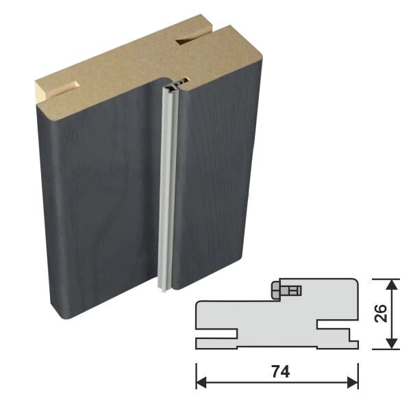 Короб с уплотнителем ясень графит структур. от компании Двери Белорусии - фото 1