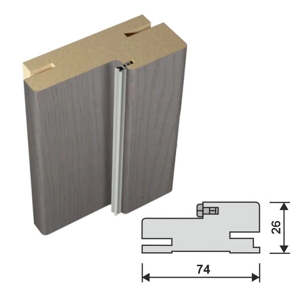 Короб с уплотнителем ясень грей структур. от компании Двери Белорусии - фото 1