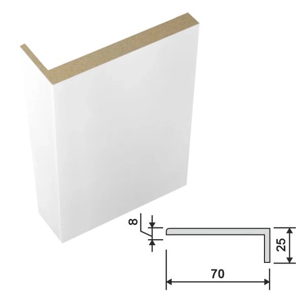 Наличник эмалит белый (матовый) от компании Двери Белорусии - фото 1