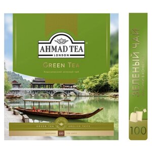 Чай AHMAD (Ахмад) Green Tea зеленый, 100 пакетиков по 2 г