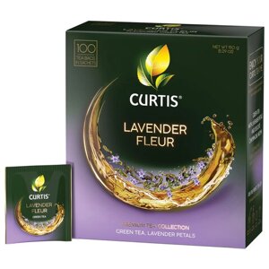 Чай CURTIS Lavender Fleur зеленый c лавандой, лепестками роз, 100 пакетиков в конвертах по 1,7 г