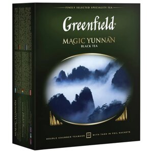 Чай GREENFIELD Magic Yunnan черный, 100 пакетиков в конвертах по 2 г
