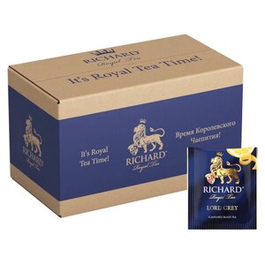 Чай RICHARD Lord Grey черный с бергамотом, 200 пакетиков в конвертах по 2 г