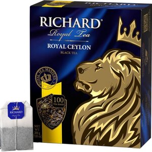 Чай RICHARD Royal Ceylon черный цейлонский, 100 пакетиков по 2 г