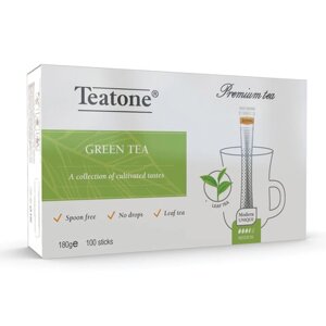Чай TEATONE зеленый, 100 стиков по 1,8 г