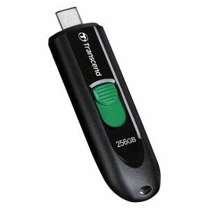 Флеш-диск 256GB transcend jetflash 790C, разъем USB type-с, черный/зеленый, TS256GJF790C