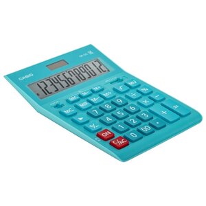 Калькулятор настольный CASIO GR-12С-LB (210х155 мм), 12 разрядов, двойное питание, ГОЛУБОЙ