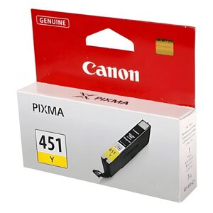 Картридж струйный CANON (CLI-451Y) Pixma iP7240 и другие, желтый, оригинальный