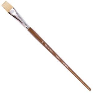 Кисть художественная профессиональная BRAUBERG ART CLASSIC, щетина, плоская,26, длинная ручка