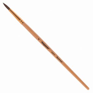 Кисть ПИФАГОР, БЕЛКА, круглая,4, деревянная лакированная ручка, с колпачком, 200818