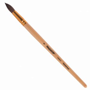 Кисть ПИФАГОР, БЕЛКА, круглая,9, деревянная лакированная ручка, с колпачком, пакет с подвесом, 200823