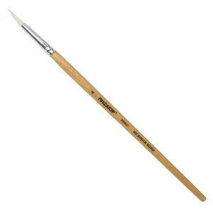 Кисть ПИФАГОР, КОЗА, круглая,4, деревянная лакированная ручка, с колпачком, 200827