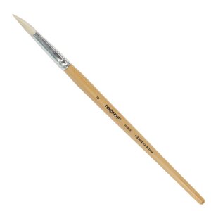 Кисть ПИФАГОР, КОЗА, круглая,6, деревянная лакированная ручка, колпачок, пакет с подвесом, 200829