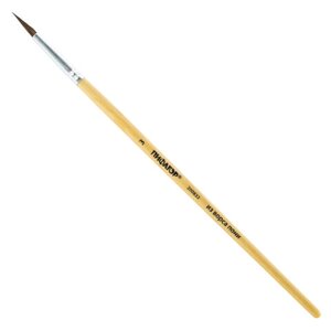 Кисть ПИФАГОР, ПОНИ, круглая,3, деревянная лакированная ручка, с колпачком, 200832