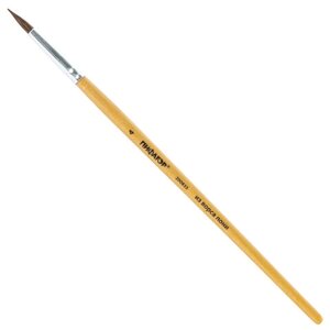 Кисть ПИФАГОР, ПОНИ, круглая,4, деревянная лакированная ручка, с колпачком, 200833