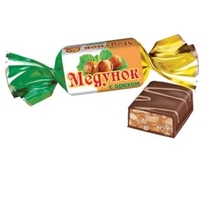 Конфеты шоколадные СЛАВЯНКА Медунок с орехом и мягкой карамелью, 1000 г, пакет