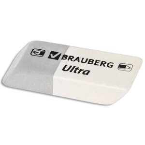 Ластик BRAUBERG Ultra, 41х14х8 мм, серо-белый, натуральный каучук, 228703