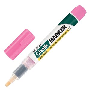 Маркер меловой MUNHWA Chalk Marker, 3 мм, РОЗОВЫЙ, сухостираемый, для гладких поверхностей, CM-10