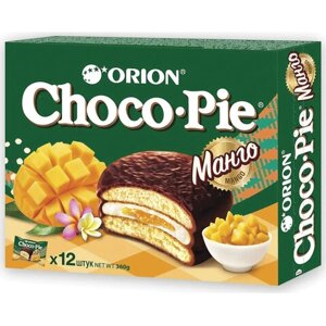 Печенье ORION Choco Pie Mango манго 360 г (12 штук х 30 г)