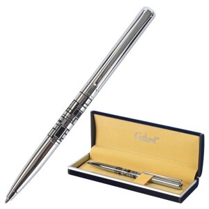 Ручка подарочная шариковая GALANT Basel, корпус серебристый с черным, хромированные детали, пишущий узел 0,7 мм, синяя,
