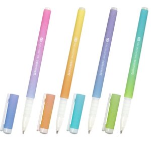 Ручка шариковая brauberg SOFT TOUCH GRIP GRADE pastel, синяя, мягкое покрытие, ассорти, узел 0,7 мм, 143711