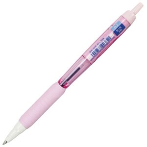 Ручка шариковая масляная автоматическая с грипом UNI JetStream, СИНЯЯ, корпус розовый, 0,35 мм
