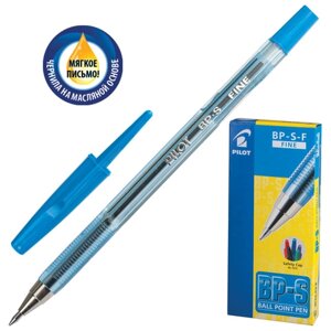 Ручка шариковая масляная PILOT BP-S, СИНЯЯ, корпус тонированный синий, узел 0,7 мм, линия письма 0,21 мм, BP-S-F