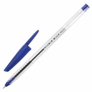Ручка шариковая масляная STAFF EVERYDAY OBP-226, СИНЯЯ, корпус прозрачный, игольчатый узел 0,7 мм, линия письма 0,35