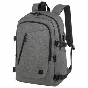 Рюкзак BRAUBERG URBAN универсальный, с отделением для ноутбука, USB-порт, Charge, серый, 46х31х15 см, 271655