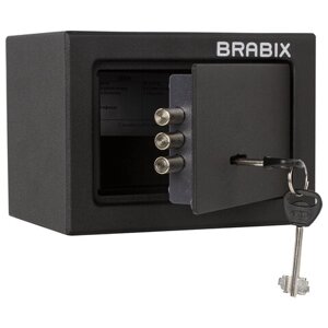 Сейф мебельный BRABIX SF-140KL, 140х195х140 мм, ключевой замок, черный, 291140