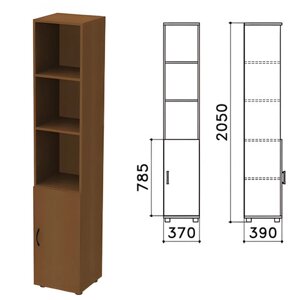 Шкаф полузакрытый Монолит, 370х390х2050 мм, цвет орех гварнери (КОМПЛЕКТ)