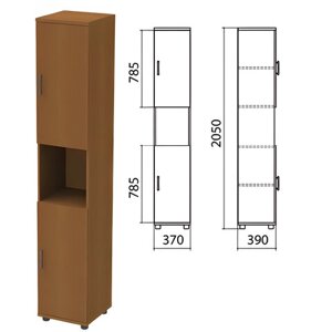 Шкаф полузакрытый Монолит, 370х390х2050 мм, цвет орех гварнери (КОМПЛЕКТ)